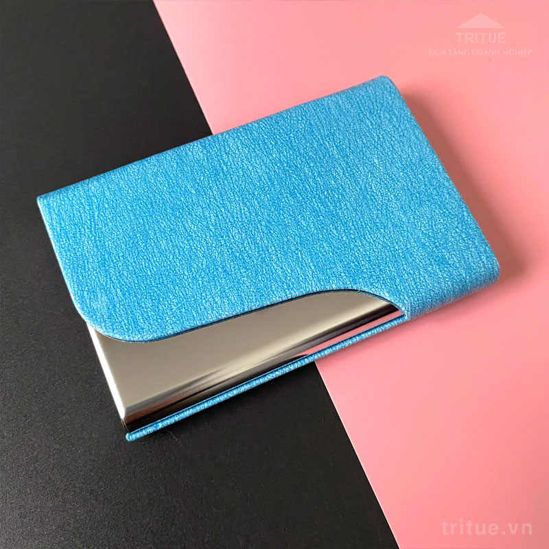Hộp card visit đẹp khắc tên HC26 xanh dương