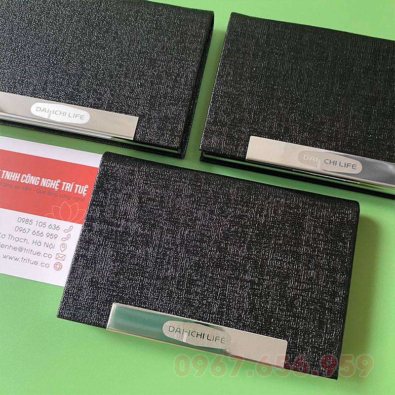 Hộp đựng card visit bằng da PU cao cấp làm quà tặng HC24 45 hộp đựng card visit bằng da khắc tên