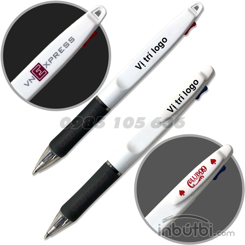 Bút bi nhựa 2 ngòi in logo BB201