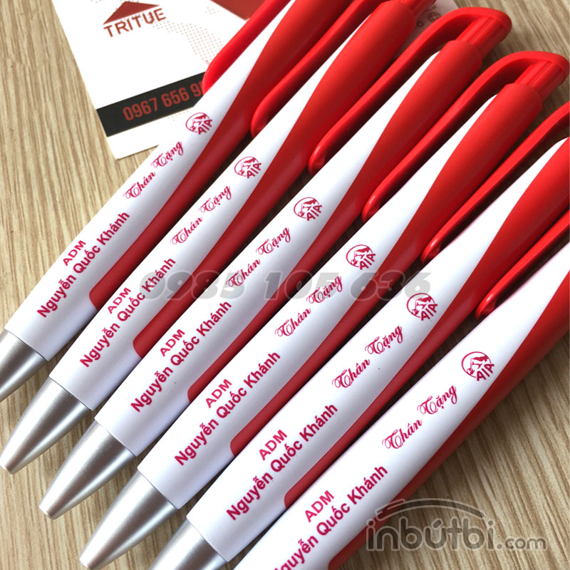 In logo lên bút bi làm quảng cáo giá rẻ BB001